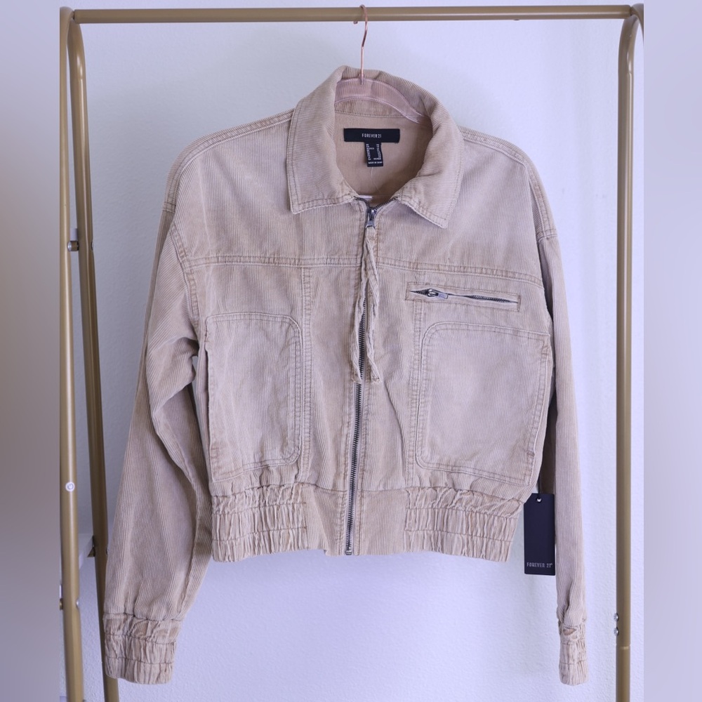 Forever 21 Tan Utility Jacket Lightweight Design